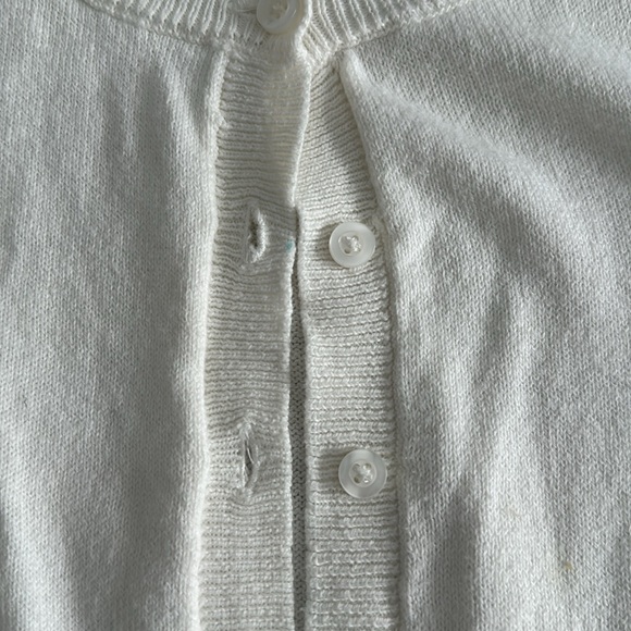 Justice button down long sleeve sweater. Color- cream. Size- 8yr - Picture 2 of 4